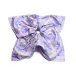 Amethyst Aura Satin Square Scrunchie Violet Floral, Watercolor