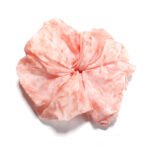 Coral Kiss Organza Round Scrunchie Coral Cloud, Textured