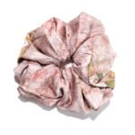 Faded Tapestry Satin Round Scrunchie Vintage Sketch, Delicate
