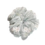 Glacier Garden Organza Round Scrunchie Sheer Blue, Embroidered