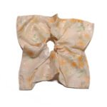 Honeyed Bloom Satin Square Scrunchie Golden Sheer, Floral