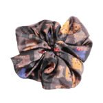 Kitty Kaleidoscope Silk Round Scrunchie Cat Illustration, Playful