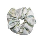 Mint Damask Song Brocade Round Scrunchie Mint Jacquard, Elegant