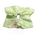 Mint Meadow Satin Square Scrunchie Lime Floral, Luminous