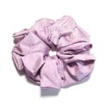 Mist Vine Satin Round Scrunchie Lilac Jacquard, Lustrous