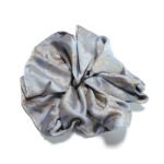 Moonlit Song Brocade Round Scrunchie Grey Brocade, Metallic