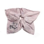 Panda Petals Satin Square Scrunchie Panda Illustration, Playful