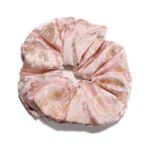 Rose Gold Brocade Round Scrunchie Pink Brocade, Opulent