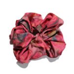 Scarlet Dream Satin Round Scrunchie Crimson Rose, Bold