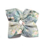Seafoam Spring Satin Square Scrunchie Vivid Floral