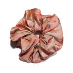 Silk Sunset Silk Round Scrunchie Peach Sunset