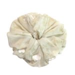 Vintage Heirloom Organza Round Scrunchie Cream Appliqué, Vintage