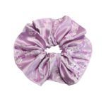 Violet Silk Brocade Round Scrunchie Floral-weave